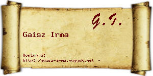 Gaisz Irma névjegykártya