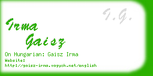 irma gaisz business card